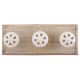 White Flower Ceramic Wooden Hooks